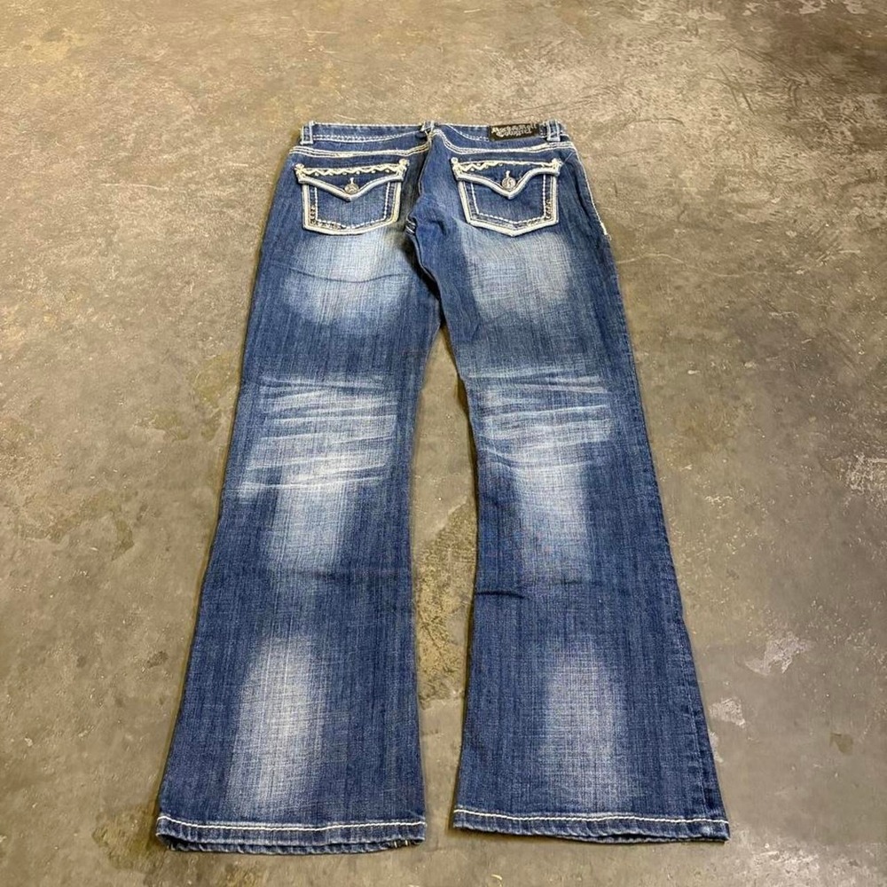 Rock & Roll Cowgirl Womens Mid Rise Bootcut Jeans Blue Y2K W29 L32 W1-6709